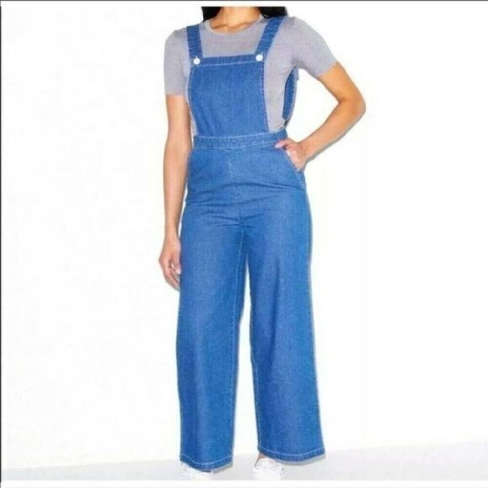 American apparel blue denim overalls NWT Long large